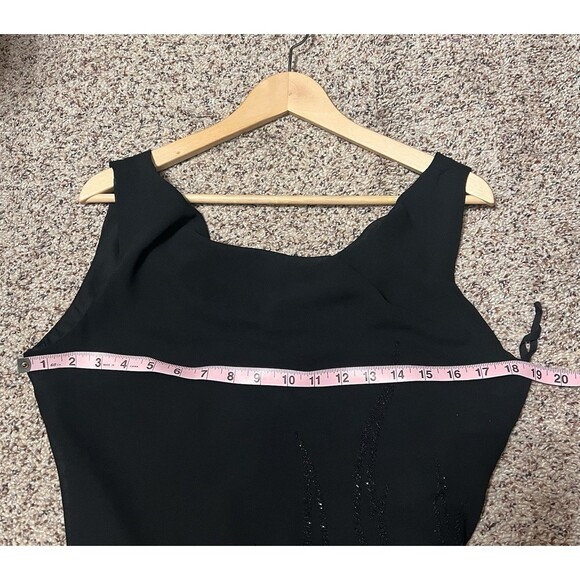 Vintage Studio 80’s Beaded 2 Layers Black Formal Maxi Goth Whimsical Dress Sz M - Picture 6 of 8